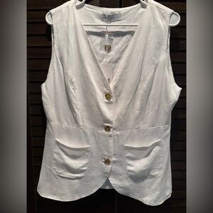 White Button-Up Vest